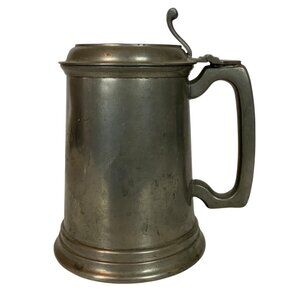 Vintage Pewter Tankard With Lid Featuring Queen Elizabeth II Made in England
